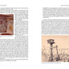 Two pages from The Watch at Peaked Hill by Schiffer Publishing, Ltd.: a man with a red flag and figures, plus a sketch of a bird-watching hut on stilts—capturing Cape Cod’s dune shacks and unique spirit.