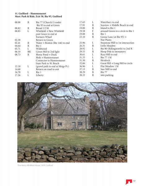 A historic stone house with a gray roof stands behind leafless trees, grass, and a low wall. Schiffer Publishing, Ltd.'s "Connecticut by Bicycle" is perfect for discovering scenic Connecticut bike routes in this peaceful, overcast setting.