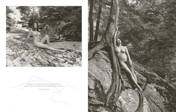 Peak of Perfection" by Schiffer Publishing, Ltd. features black-and-white fine art nudes of a woman posing on rocks and in a forest, capturing timeless elegance in every sensual photograph.