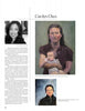 A magazine page highlights artist Carolyn Chen from Schiffer Publishing Ltd.'s "100 Artists of the Brandywine Valley," featuring her portrait, biography, and two Pennsylvania-inspired paintings: a woman with a baby and a woman with glasses.