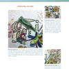 A magazine page features "Mastering Mosaics" by Schiffer Publishing, Ltd., showing a mosaic art project with colorful tiles and a green glass bottle, plus close-ups of techniques and floral patterns that illustrate how mosaic artists create their visions.