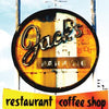 The cover of "Southern California Eats" by Schiffer Publishing, Ltd. features a weathered vintage sign for Jacks restaurant coffee shop, with faded retro lettering and some obscured letters, all set against a partly cloudy blue sky.