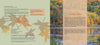 A two-page spread from "Vermont" by Schiffer Publishing, Ltd.: the left page shows brown and orange leaf graphics with publishing info; the right page overlays text on a lake scene with fall trees and a hillside reflected in the water.