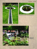 Explore San Miguel's Mexican Exteriors by Schiffer Publishing, Ltd., featuring photos of a circular pond with water plants, a stone water channel, and a garden fountain with benches—outdoor inspirations styled after Mexican architecture.