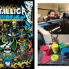 On the left is "Pinball Wizards & Blacklight Destroyers" by Schiffer Publishing, Ltd.; on the right, a man uses a screen printing press above cans of colorful ink—yellow, pink, green, light blue, red, and dark blue.