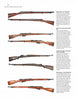 Seven vintage bolt-action rifles from "The Armies of Warlord China 1911-1928" by Schiffer Publishing, Ltd. are displayed horizontally on a white background, each labeled with description text and varying in length, wood finish, and metal components.