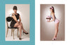 Left: A woman in a black dress channels vintage glamour, while right: another in pastels and a headband poses with a cupcake and confetti—both from "Bombshell" by Schiffer Publishing, Ltd., capturing playful pin-up style.