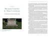 A photograph of a white Heiser monument stands amid gravestones and trees on green grass behind a black fence, evoking the haunted history featured in Cincinnati Cemeteries by Schiffer Publishing, Ltd. Text fills the remaining page.