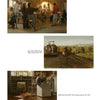 A page from "100 Artists of the West Coast II" by Schiffer Publishing, Ltd. features three oil paintings: West Coast artists in a studio, farm workers planting, and a father and son painting in a home studio.