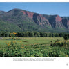 The "Durango Perspectives" book by Schiffer Publishing, Ltd. features scenes of green pastures with wildflowers, wooden fences, grazing cattle, and the San Juan range’s layered trees and red rocks beneath a partly cloudy sky.