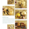 A collage from "One Gourd at a Time" by Schiffer Publishing, Ltd. displays dried gourd craft materials—stem pieces, tops with stems, broken and used pieces, large and small scraps—arranged on a woven background.