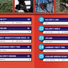 Table of contents for "Coasting Around the UK" by Schiffer Publishing, Ltd. Features 26 top British attractions, color-coded entries with names and page numbers, and UK roller coaster images above the text.