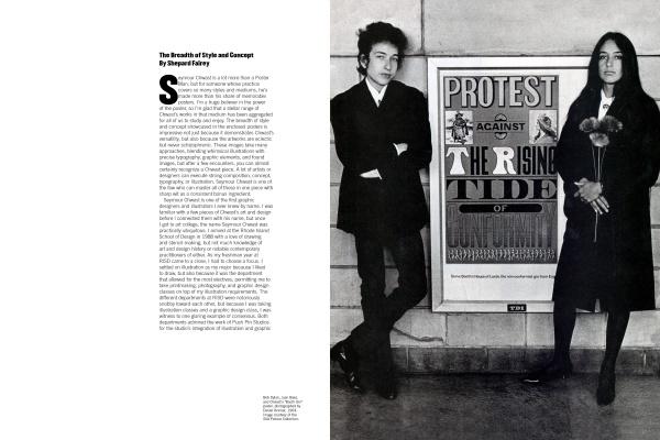 A black-and-white photo of a man and woman in formal wear with flowers, leaning against a wall featuring the bold "Poster Man" graphic from Schiffer Publishing, Ltd., echoing Push Pin Studios’ protest against conformity.