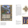 A book spread from *Beginning Illumination* by Schiffer Publishing, Ltd. features a medieval saint with animals on the left page, detailed with ornate patterns and gilding, and two decorative manuscript samples with text on the right page.