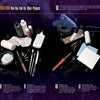 A double-page spread from "Best of How to Haunt Your House: 10 New Projects" by Schiffer Publishing, Ltd. features 17 key tools and materials—such as bottles, brushes, a glue gun, foam sheets, and paints—all described for spooky crafting projects.