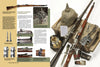 A spread from Schiffer Publishing, Ltd.’s "Mauser Rifles, Vol. 1" displays rifles, ammo, a helmet, medals, and gear on a crate, with text and vintage photos tracing the evolution from the Gewehr 71 to the G98 sniper Mauser.