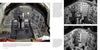 Three photos of the B-58 Hustler cockpit from Schiffer Publishing, Ltd.: the main color image shows detailed instrumentation, and two smaller images are in black and white.