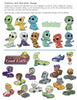 Creatures and Characters by Schiffer Publishing, Ltd. features colorful Iddle Babies and playful Little Guys in Cool Cars—ideal for children's art books or learning to draw creatures. Includes character design tips at the top.