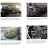 B-17 Flying Fortress, Vol. 1 by Schiffer Publishing, Ltd. features six photos documenting restoration stages of a vintage B-17 inside a hangar, with detailed captions highlighting fuselage, workers, and interior structures.