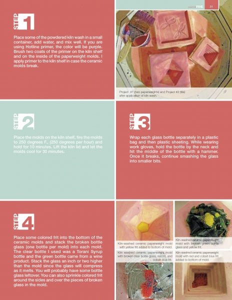 Sculpture and Design with Recycled Glass by Schiffer Publishing, Ltd. offers step-by-step instructions and photos on creating pink-hued glass art using ceramic molds—ideal for glass sculpture fans and eco-friendly interior design enthusiasts.