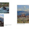 Western Art of the Twenty-First Century" by Schiffer Publishing, Ltd. features three western-themed paintings depicting cowboys herding cattle across rugged landscapes beneath diverse skies, capturing the legacy of the American West.