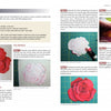 A page from "Quilting with Doilies" by Schiffer Publishing, Ltd. details steps for making a painted rose appliqué, with a materials list, paint techniques, a template, step-by-step photos, and close-ups—perfect for vintage sewing projects.