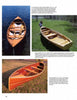 A page from Schiffer Publishing, Ltd.’s "Woodstrip Rowing Craft" shows three overhead or angled photos of wooden rowboats on grass or by water, each accompanied by descriptive text.