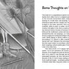 A black and white illustration of a bearded man sits cross-legged before a tent with camping gear, next to text titled “Some Thoughts on Using This Deck,” referencing The Everyday Enchantment Tarot by Schiffer Publishing, Ltd.