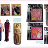 A two-page spread from Schiffer Publishing’s "Doll Junk" showcases vintage male fashion dolls—boxed and unboxed—in assorted outfits, plus vintage doll outfits and Chick Action Fashion sets reminiscent of 1980s Barbie styles.