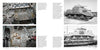 A book spread from Schiffer Publishing, Ltd.’s "M3 Medium Tank" shows interior control panels and wiring on the left page, with black-and-white photos of the WWII tank from two angles and explanatory columns on the right.
