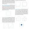 A page from *Fused Glass Mosaics* by Schiffer Publishing, Ltd. provides step-by-step instructions and diagrams for cutting triangles and circles, with blue highlights featuring Martin Cheek-inspired mosaic techniques and clear line illustrations.