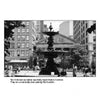 A black-and-white photo of a fountain in Boston Common, with people, trees, and tall buildings; the caption for Schiffer Publishing, Ltd.'s "Boston's Haunted History" alludes to Victorian-era ladies said to haunt the site.