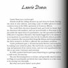 A page from "Midwest Maniacs" by Schiffer Publishing, Ltd. features the heading Laurie Dann, describing her unusual childhood, mental health challenges, and infamous acts among Midwest murderers. A hand silhouette is visible on the left.