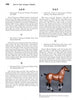A catalog page from Schiffer Publishing, Ltd. features Hartland Horses, with descriptions and photos like a reddish-gold buckskin polo pony figurine with white markings, plus horse names, numbers, histories, and info on other plastic horse collectibles.