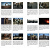 All of Which I Saw" by Schiffer Publishing, Ltd. features a photojournalistic collage of military and wartime scenes with U.S. Marine Corps soldiers, each image paired with a brief caption or description beneath it.