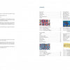 On the left, the copyright page; on the right, a contents page for "Play-of-Color Quilting" by Schiffer Publishing, Ltd., listing chapter titles with page numbers and small geometric quilt thumbnails beside some chapters.