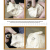 Two photos from "Carving the Screech Owl" by Schiffer Publishing, Ltd. show hands carving a screech owl: the top image details beak work, while the bottom captures shaping ear tufts with precise wood carving techniques.