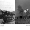 Two black-and-white photos from "M40 Gun Motor Carriage and M43 Howitzer Motor Carriage in WWII and Korea" (Schiffer Publishing, Ltd.) show a stationary M43 and multiple gun carriages firing amid soldiers in mountainous terrain.