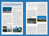 Schiffer Publishing, Ltd.’s "Lighthouses and Coastal Attractions of Northern New England" showcases two pages with images of puffins, a blue van by the coast, a shoreline village, and a white lighthouse—ideal for lighthouse enthusiasts.