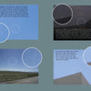 A collage from Schiffer Publishing, Ltd.’s "UFOs Over Colorado" shows four photos of mysterious white dots in the sky, each circled and labeled, against varied Colorado backgrounds—fields, mountains, and buildings—under changing sky conditions.
