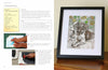 A book spread from Print It! by Schiffer Publishing, Ltd. shows step-by-step monoprinting instructions with photos: hands inking a plate and prepping materials, plus a framed dog monoprint—perfect inspiration for kids' printmaking.