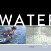 A poster titled "Painting the Elements" by Schiffer Publishing, Ltd. features "WATER" in bold white on black above images of a woman and child playing in water and raindrops—ideal for inspiring atmospheric art techniques.