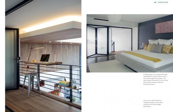 Condo Makeovers by Schiffer Publishing, Ltd. features smart design ideas, including a compact upper-level workspace and a chic bedroom with yellow accents and floor-to-ceiling windows, perfect for high-rise living.