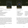 A two-page spread from The Wild Elemental Oracle by Schiffer Publishing, Ltd. displays Earth animal cards for Wolf and Bear, with attributes listed below each illustrated card and brief symbolism descriptions at the bottom.
