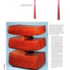 The page showcases two wooden pieces reminiscent of David Ebner’s style, also highlighted in "David N. Ebner: Studio Furniture" from Schiffer Publishing, Ltd.—a minimalist console table and a three-tiered, asymmetrical chest of drawers.