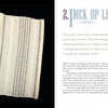 On the left is a cream-colored leno weave fabric. On the right, “2. Pick Up Leno” discusses weaving techniques, with a small photo of yellow leno lace fabric, from Weave Leno by Schiffer Publishing, Ltd., at the top right.