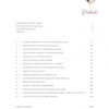 Table of contents page with chapter titles and page numbers. At the top right, a hexagonal photo displays a floral wedding scene. "Contents" is scripted, inspired by Kristy Rice from The Painter's Wedding by Schiffer Publishing, Ltd.