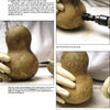 In "Gourd Art Basics" by Schiffer Publishing, Ltd., step-by-step photos show gloved hands drilling and marking a dried gourd to prep it for a birdhouse. Each stage is highlighted with close-ups; page 30 is shown.
