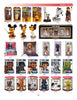 Star Wars Toys by Schiffer Publishing, Ltd. are on display in boxes, featuring Darth Vader, Yoda, Chewbacca, Stormtroopers, and Disney character bobbleheads like Mickey Mouse in various costumes.