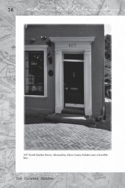 Black and white photo of 107 North Fairfax Street, Alexandria—a site from Schiffer Publishing’s "Haunted Alexandria & Northern Virginia"—noted for its lantern and the tragic Laura Schafer event on Haunted Alexandria tours.